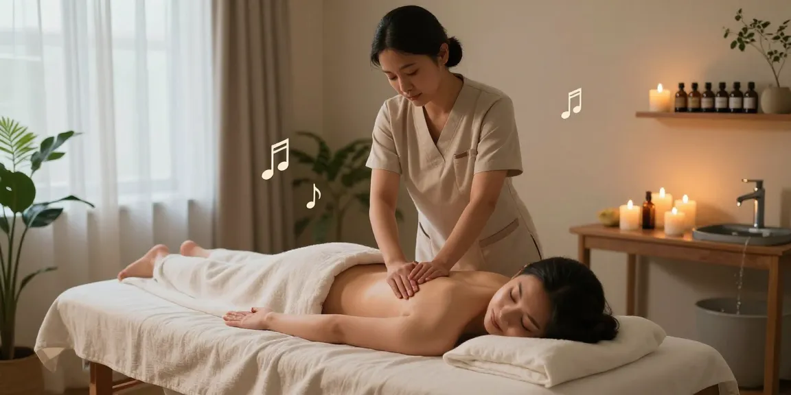 가산동출장안마 전문 마사지룸에서 편안하게 안마받는 모습