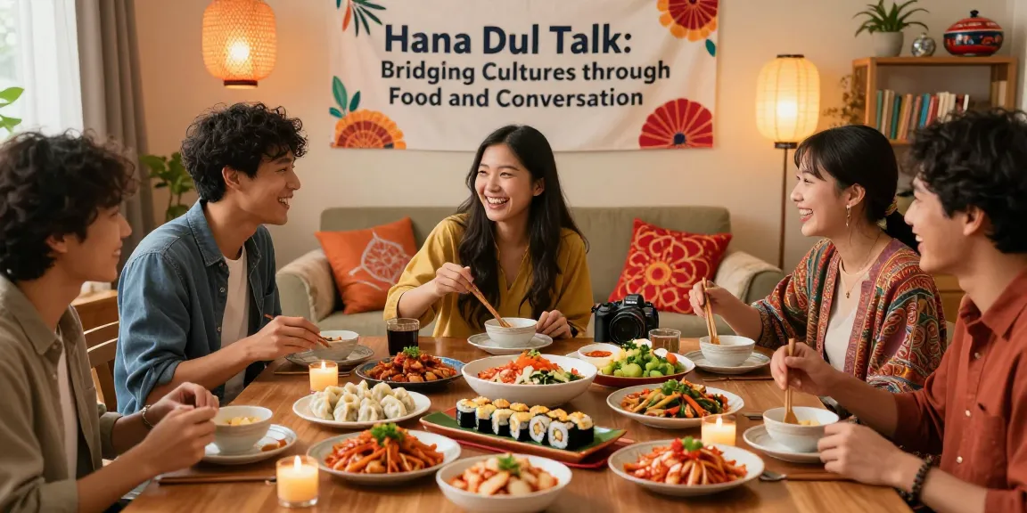 Friends enjoying Asian dishes while celebrating culture at https://hanadultalk.com in a cozy room.