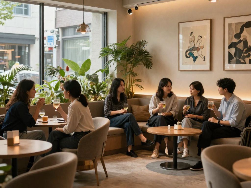 강남쩜오 어울리는 편안한 분위기의 사교 공간 모습
