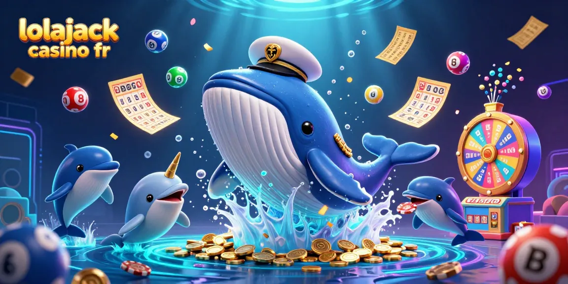 Experience thrilling gaming at lolajack casino fr with whales, narwhals, and poker chips in a vibrant underwater scene.