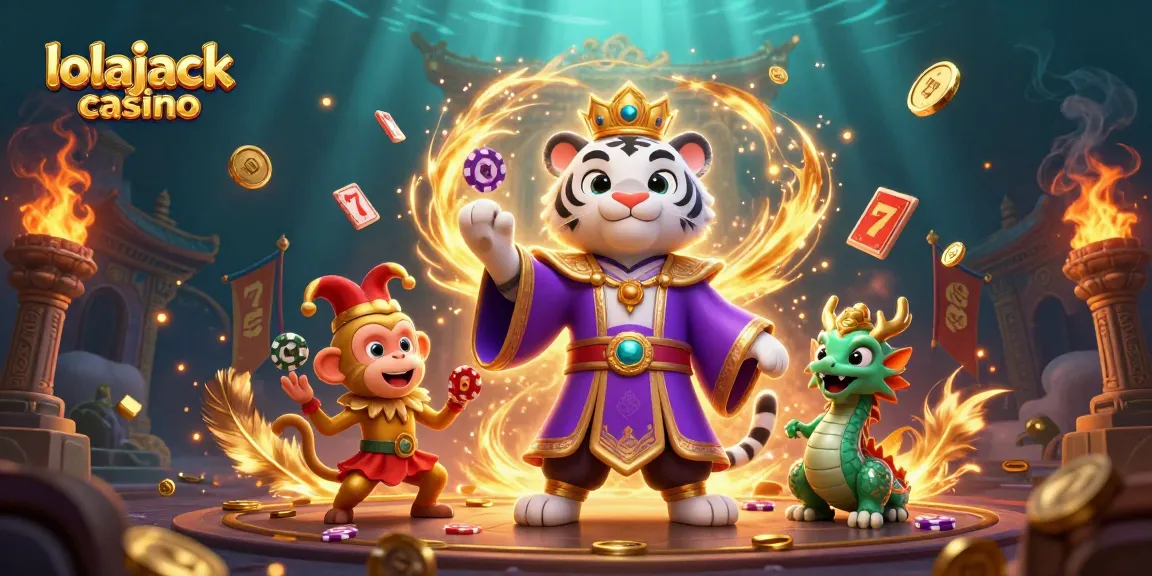Engage with lolajack casino's thrilling slot games in this vibrant 3D illustration.