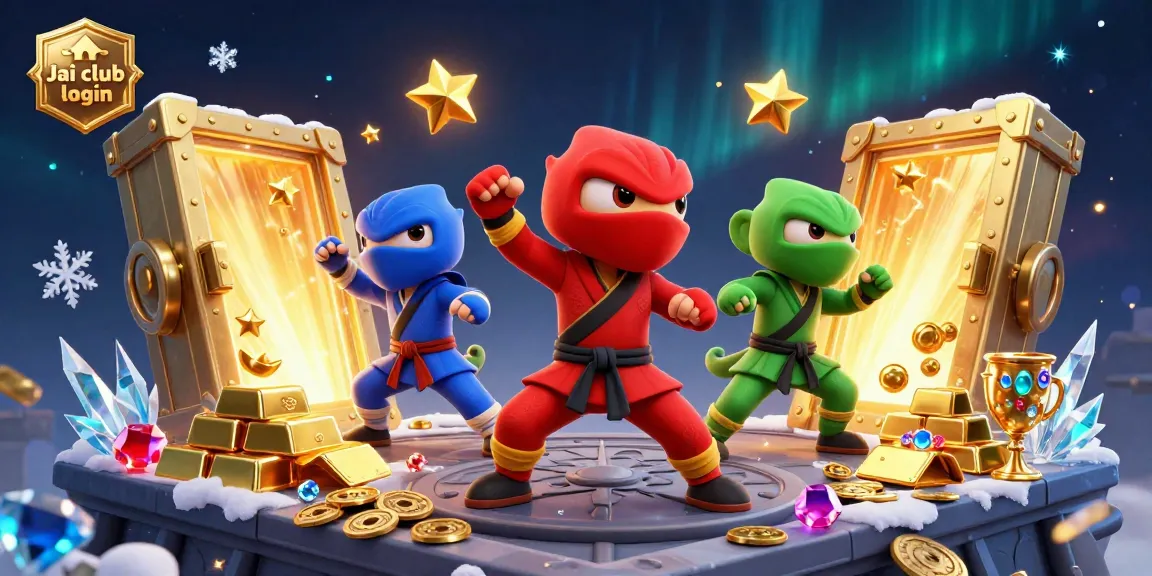 Experience the thrill of gaming with Jai club login as ninjas leap through a treasure-laden scene.