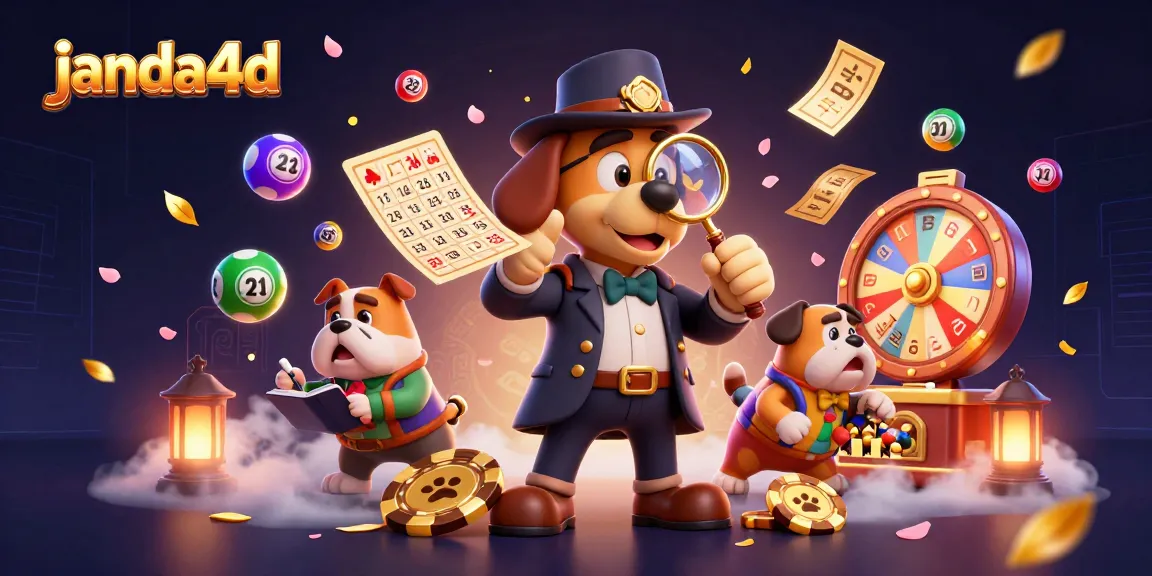 Janda4d merayakan permainan lotere dengan karakter detektif 3D dan elemen permainan yang menawan.