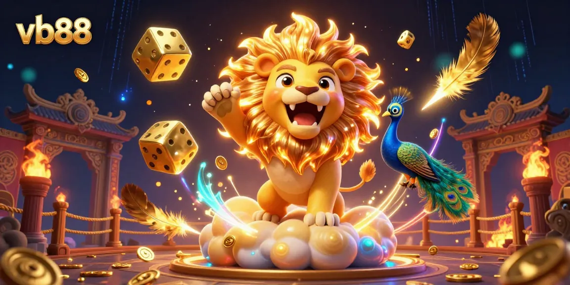 Engage in thrilling gaming with vb88's dynamic casino scene, featuring vibrant characters and elements.