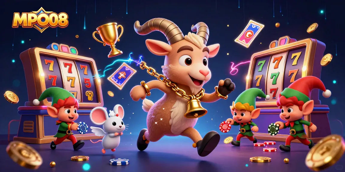 MPO08 introduces exciting slot reels and interactive characters in a vibrant casino atmosphere.